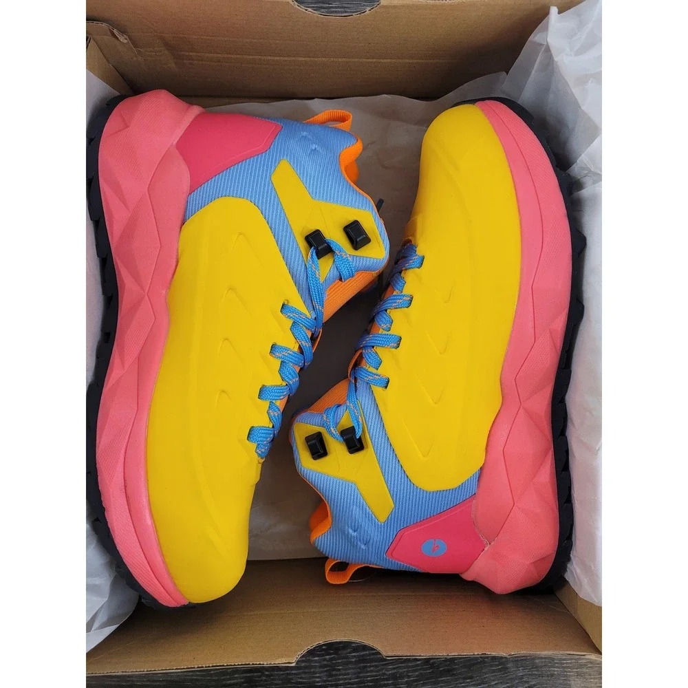 Hi-Tec Glade Mid Kids Hiking Boots Lemon Chrome Diva Pink CH80152S-YPM Size 5.5Y